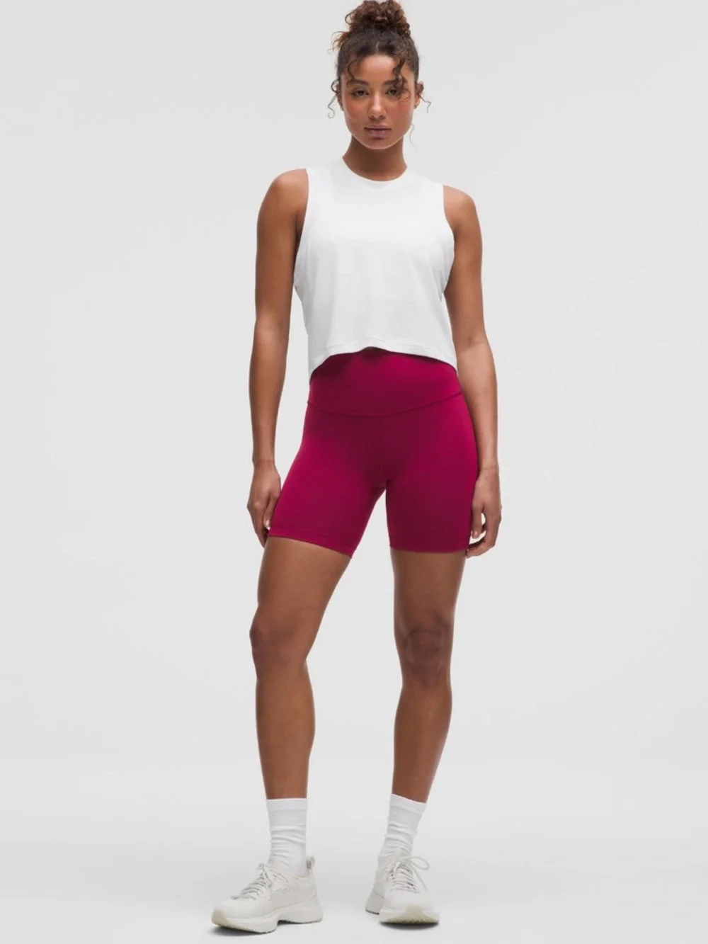 Lululemon Swiftly Cropped Tank Top White Size 6 Seamless Workout Athletic EUC - Picture 2 of 6